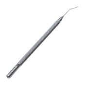 Nagahara Phaco Chopper, Left Hand Dominant, Use In Right Hand, 0.9mm Inferior Cutting Edge, Angled 10mm from Bend to Tip, Serrated Handle, Overall Length 4-1/2" (115mm), 08-14502L,E0578 R